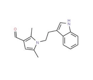 1-[2-(1H-Indol-3-yl)-ethyl]-2,5-dimethyl-1H-pyrrole-3-carbaldehyde (CAS 119636-71-4) - chemical structure image