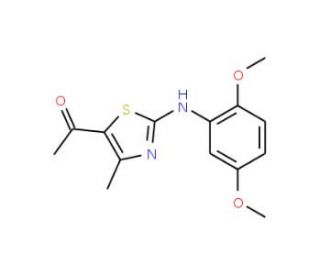 1-[2-(2,5-Dimethoxyanilino)-4-methyl-1,3-thiazol-5-yl]-1-ethanone - chemical structure image