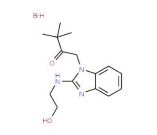 1-[2-(2-Hydroxyethylamino)-benzoimidazol-1-yl]-3,3-dimethyl-butan-2-one hydrobromide - chemical structure image