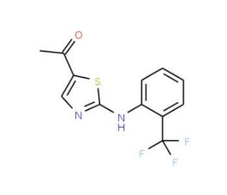 1-{2-[2-(Trifluoromethyl)anilino]-1,3-thiazol-5-yl}-1-ethanone - chemical structure image