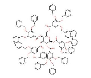 1,2,3,4,6-Penta-O-(3,4,5-tri-O-benzylgalloyl)-&beta;-D-glucopyranose (CAS 122625-60-9) - chemical structure image