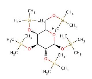 1,2,3,4,6-Penta-O-trimethylsilyl-D-mannopyranoside (CAS 55529-69-6) - chemical structure image