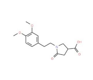 1-[2-(3,4-Dimethoxyphenyl)ethyl]-5-oxopyrrolidine-3-carboxylic acid (CAS 85263-80-5) - chemical structure image