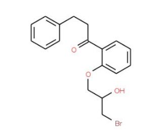 1-[2-(3-Bromo-2-hydroxypropoxy)phenyl]-3-phenyl-1-propanone (CAS 93885-34-8) - chemical structure image