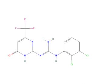 1-(2,3-Dichlorophenyl)-3-[4-hydroxy-6-(trifluoromethyl)pyrimidin-2-yl]guanidine (CAS 618092-24-3) - chemical structure image