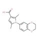 1-(2,3-dihydro-1,4-benzodioxin-6-yl)-2,5-dimethyl-1H-pyrrole-3-carboxylic acid (CAS 923806-94-4) - chemical structure image