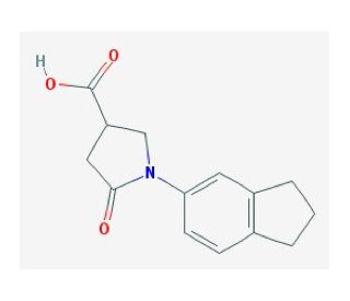 1-(2,3-dihydro-1H-inden-5-yl)-5-oxopyrrolidine-3-carboxylic acid - chemical structure image