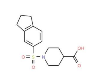 1-(2,3-dihydro-1H-inden-5-ylsulfonyl)piperidine-4-carboxylic acid - chemical structure image