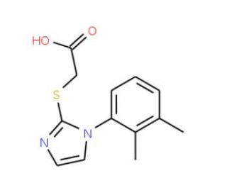 {[1-(2,3-dimethylphenyl)-1H-imidazol-2-yl]thio}acetic acid - chemical structure image