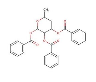 1,2,3-Tri-O-benzoyl-4-deoxy-&alpha;-L-fucopyranose (CAS 132867-80-2) - chemical structure image