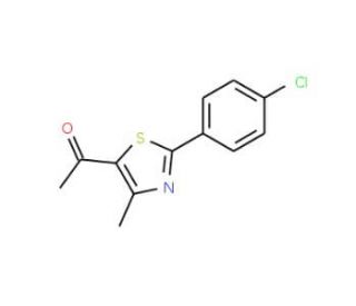 1-[2-(4-Chlorophenyl)-4-methyl-1,3-thiazol-5-yl]-1-ethanone (CAS 54001-07-9) - chemical structure image