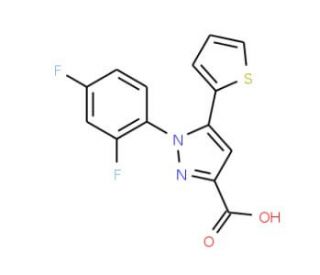 1-(2,4-difluorophenyl)-5-thien-2-yl-1H-pyrazole-3-carboxylic acid - chemical structure image