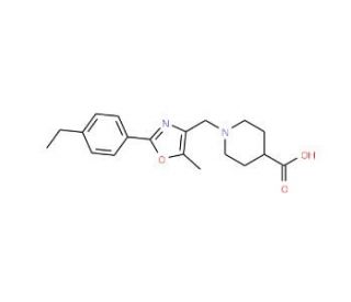 1-{[2-(4-Ethylphenyl)-5-methyl-1,3-oxazol-4-yl]-methyl}piperidine-4-carboxylic acid - chemical structure image