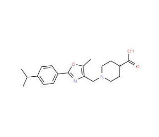 1-{[2-(4-Isopropylphenyl)-5-methyl-1,3-oxazol-4-yl]methyl}piperidine-4-carboxylic acid - chemical structure image