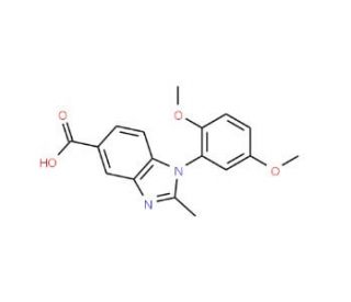 1-(2,5-Dimethoxyphenyl)-2-methyl-1H-benzimidazole-5-carboxylic acid - chemical structure image