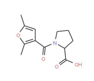 1-(2,5-Dimethyl-furan-3-carbonyl)-pyrrolidine-2-carboxylic acid - chemical structure image
