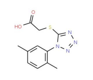 [1-(2,5-Dimethyl-phenyl)-1H-tetrazol-5-ylsulfanyl]-acetic acid - chemical structure image