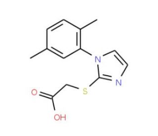 {[1-(2,5-dimethylphenyl)-1H-imidazol-2-yl]thio}acetic acid - chemical structure image