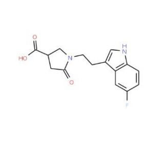1-[2-(5-Fluoro-1H-indol-3-yl)ethyl]-5-oxopyrrolidine-3-carboxylic acid - chemical structure image