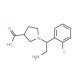 1-[2-Amino-1-(2-chloro-phenyl)-ethyl]-pyrrolidine-3-carboxylic acid (CAS 886363-83-3) - chemical structure image