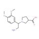 1-[2-Amino-1-(3,4-dimethoxy-phenyl)-ethyl]-pyrrolidine-3-carboxylic acid (CAS 886363-96-8) - chemical structure image