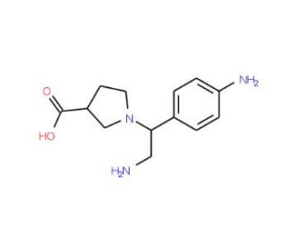 1-[2-Amino-1-(4-amino-phenyl)-ethyl]-pyrrolidine-3-carboxylic acid (CAS 886364-09-6) - chemical structure image