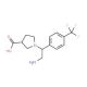 1-[2-Amino-1-(4-TFM-phenyl)-ethyl]-pyrrolidine-3-carboxylic acid (CAS 886364-10-9) - chemical structure image