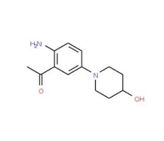 1-[2-Amino-5-(4-hydroxypiperidino)phenyl]-1-ethanone - chemical structure image