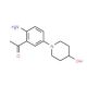 1-[2-Amino-5-(4-hydroxypiperidino)phenyl]-1-ethanone - chemical structure image