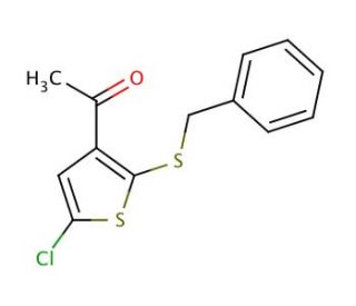 1-(2-(Benzylthio)-5-chlorothiophen-3-yl)ethanone - chemical structure image