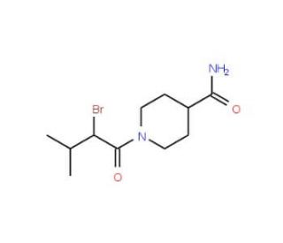1-(2-bromo-3-methylbutanoyl)piperidine-4-carboxamide - chemical structure image
