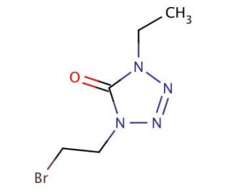 1-(2-Bromoethyl)-4-ethyl-1,4-dihydro-5H-tetrazol-5-one (CAS 84501-67-7) - chemical structure image