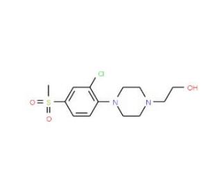 1-[2-Chloro-4-(methylsulfonyl)phenyl]-4-(2-hydroxyethyl)piperazine - chemical structure image