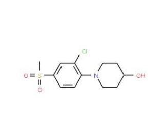 1-[2-Chloro-4-(methylsulfonyl)phenyl]-4-hydroxypiperidine - chemical structure image