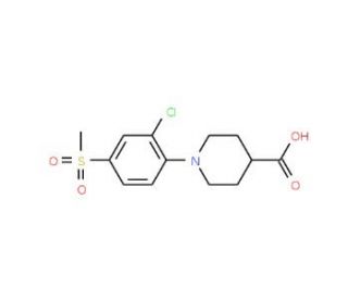 1-[2-Chloro-4-(methylsulfonyl)phenyl]piperidine-4-carboxylic acid - chemical structure image
