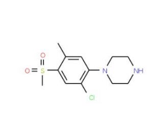 1-[2-Chloro-5-methyl-4-(methylsulfonyl)phenyl]-piperazine (CAS 942474-75-1) - chemical structure image