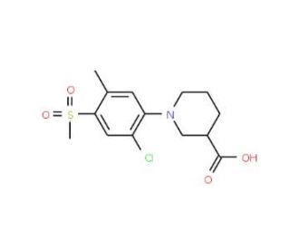 1-[2-Chloro-5-methyl-4-(methylsulfonyl)phenyl]-piperidine-3-carboxylic acid - chemical structure image