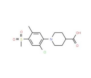 1-[2-Chloro-5-methyl-4-(methylsulfonyl)phenyl]-piperidine-4-carboxylic acid - chemical structure image