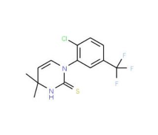 1-[2-Chloro-5-(trifluoromethyl)phenyl]-4,4-dimethyl-1,4-dihydropyrimidine-2-thiol - chemical structure image