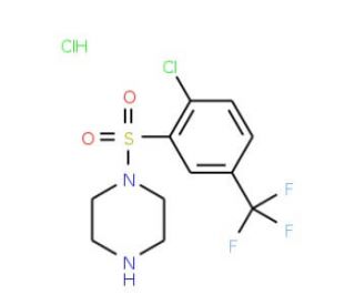 1-{[2-chloro-5-(trifluoromethyl)phenyl]sulfonyl}piperazine hydrochloride - chemical structure image