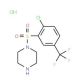 1-{[2-chloro-5-(trifluoromethyl)phenyl]sulfonyl}piperazine hydrochloride - chemical structure image