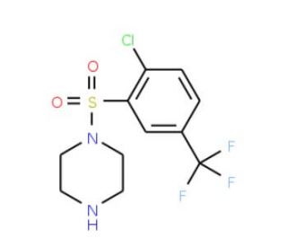 1-{[2-chloro-5-(trifluoromethyl)phenyl]sulfonyl}piperazine - chemical structure image
