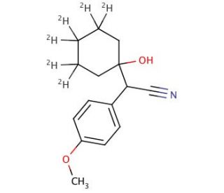 1-(2-Cyano-1-(4-methoxyphenyl)ethyl)cyclohexanol-d6 (CAS 1020719-31-6) - chemical structure image