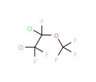 1,2-Dichlorotrifluoroethyl trifluoromethylether (CAS 2356-53-8) - chemical structure image