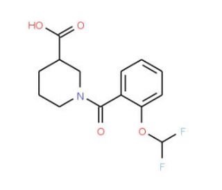 1-[2-(difluoromethoxy)benzoyl]piperidine-3-carboxylic acid - chemical structure image