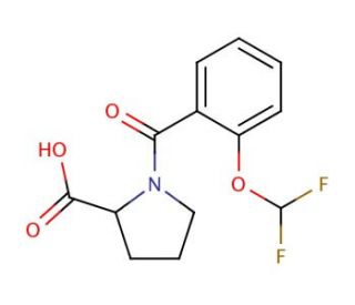 1-[2-(difluoromethoxy)benzoyl]pyrrolidine-2-carboxylic acid - chemical structure image