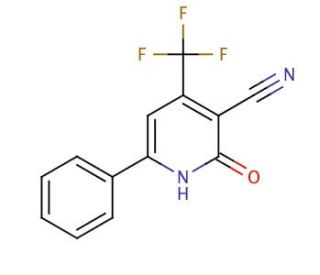 1,2-Dihydro-2-oxo-6-phenyl-4-(trifluoromethyl)3-pyridinecarbonitrile (CAS 3335-44-2) - chemical structure image