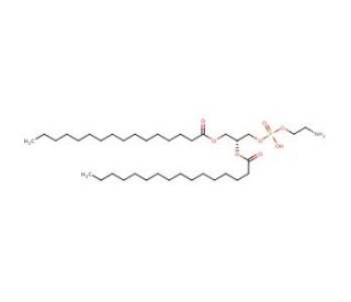 1,2-Dipalmitoyl-sn-glycero-3-phosphoethanolamine (CAS 923-61-5) - chemical structure image