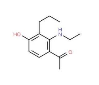 1-[2-(Ethylamino)-4-hydroxy-3-propylphenyl]ethan-1-one - chemical structure image