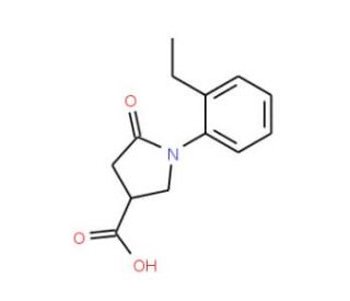 1-(2-ethylphenyl)-5-oxopyrrolidine-3-carboxylic acid (CAS 63675-17-2) - chemical structure image